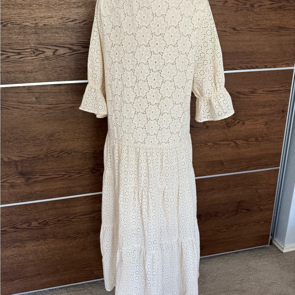 Little Lies x Anthropologie Broderie Eyelet Midi Dress Sz L - Picture 10 of 14